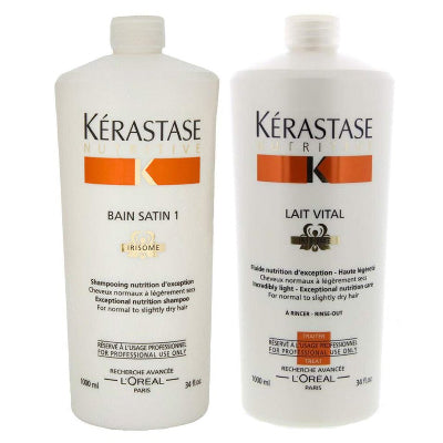 Kérastase Nutritive Shampoo and Conditioner 1000ml Duo professional salon-size haircare set