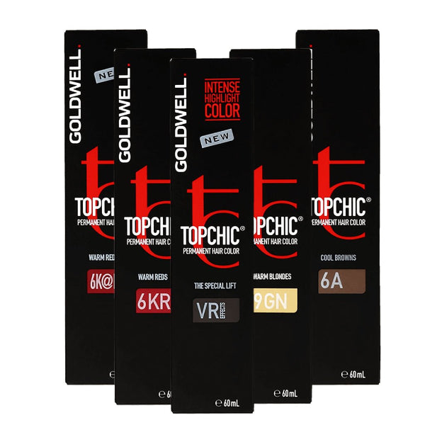 Goldwell Topchic Permanent Hair Colour 60ml Ash A Shades professional permanent hair dye for cool ash blonde and brown hair with excellent grey coverage