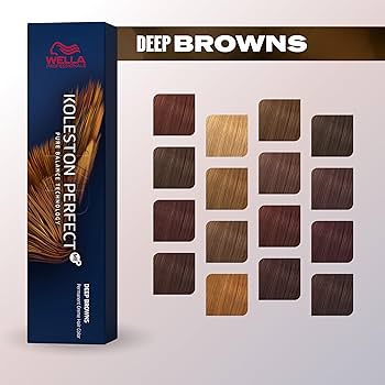 Wella Koleston Perfect Me+ Deep Browns 60ml professional permanent hair colour cream available in all Deep Browns shades for rich brunette colour, brilliant shine, and reliable grey coverage.